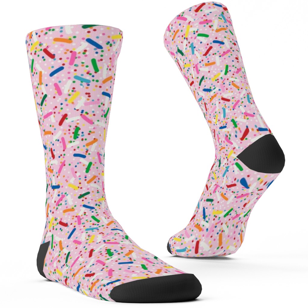 Rainbow Sprinkles Custom Socks, Pink