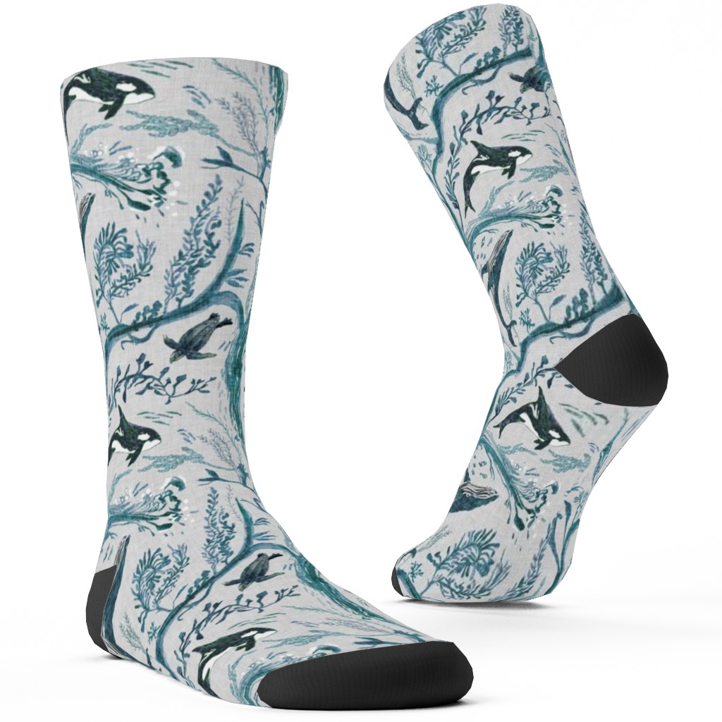 Whale Forest Custom Socks, Blue, True Blue