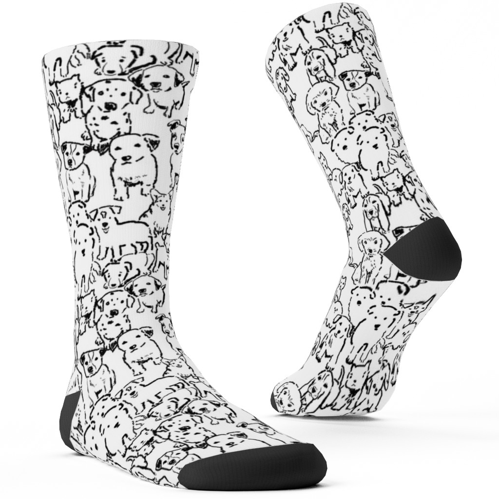 Puppies Custom Socks, White, White