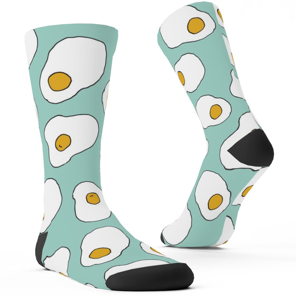 Eggs - Mint Green Custom Socks, Green, Classic Green