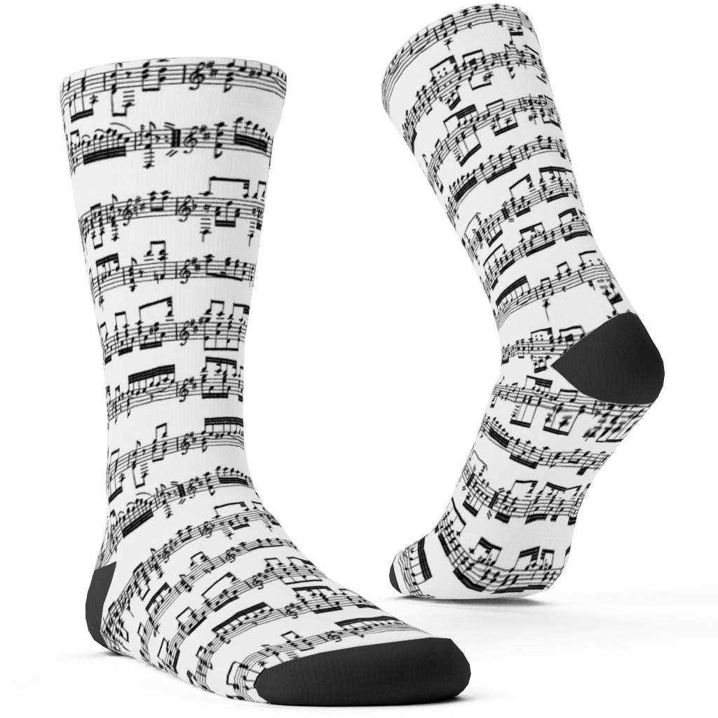 Sheet Music Custom Socks, Black