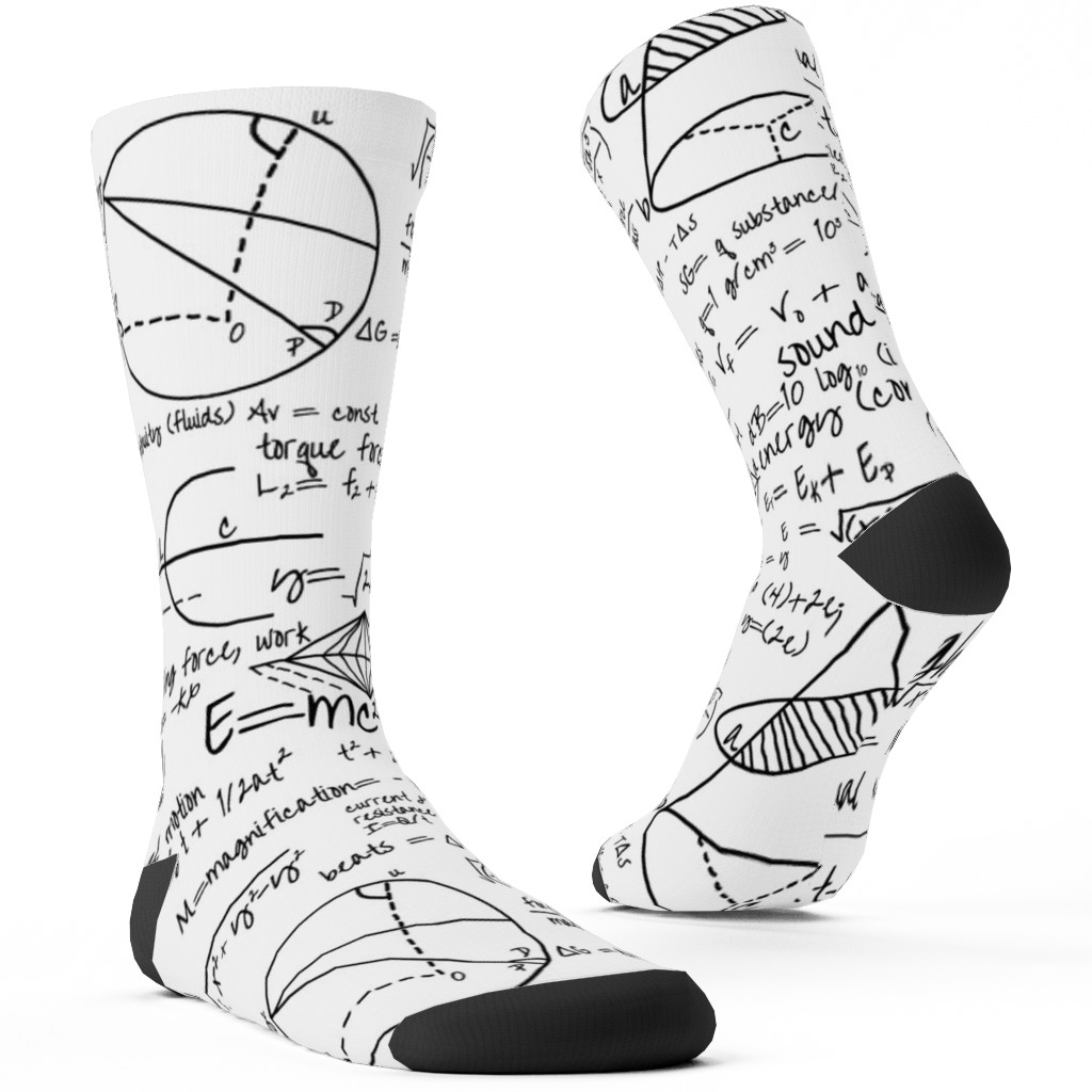 Common Equations Custom Socks, White