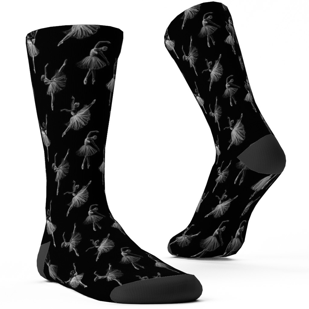 Ballerinas Custom Socks, Black, Black