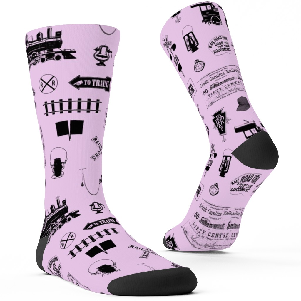 Railroad Custom Socks, Pink