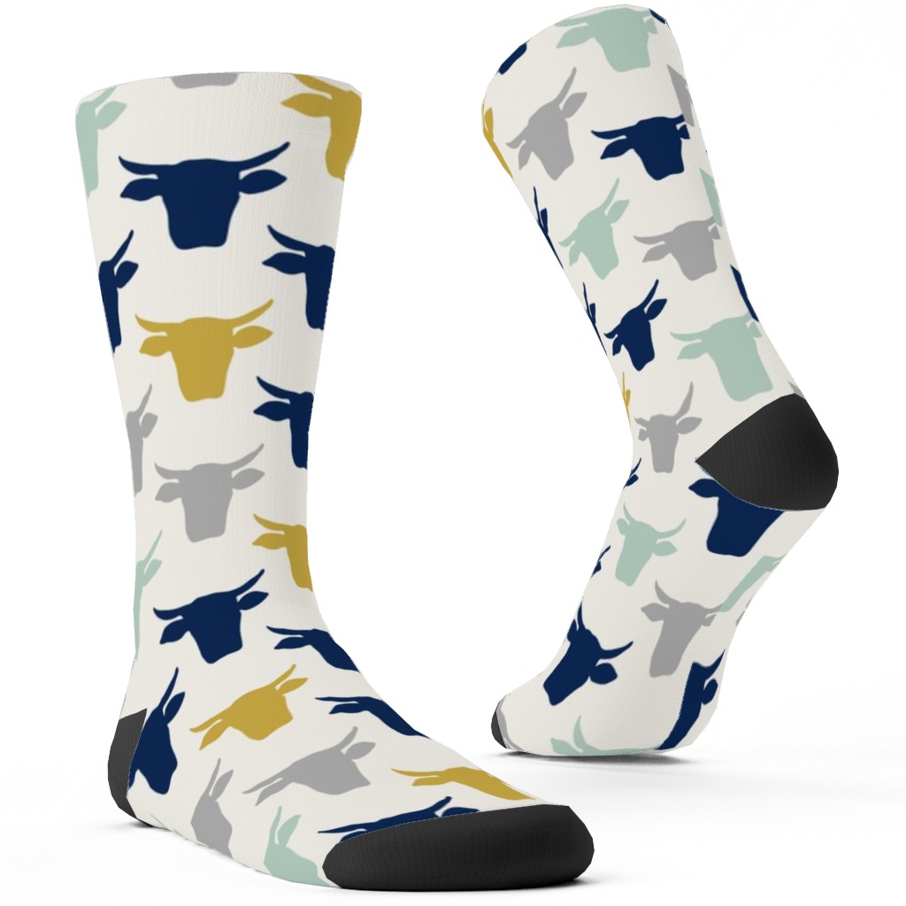 Cows Custom Socks, Multicolor, Mint