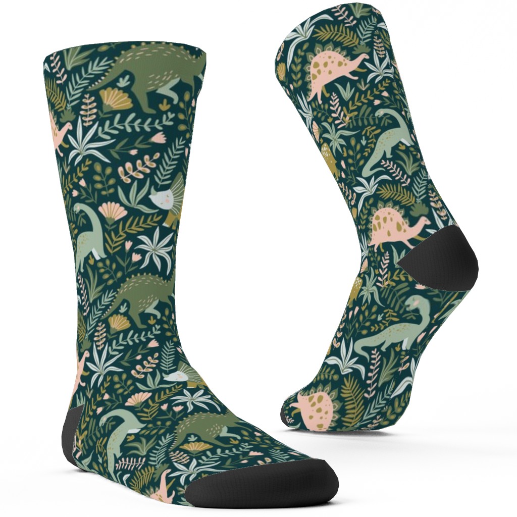 Dino - Green Custom Socks, Green