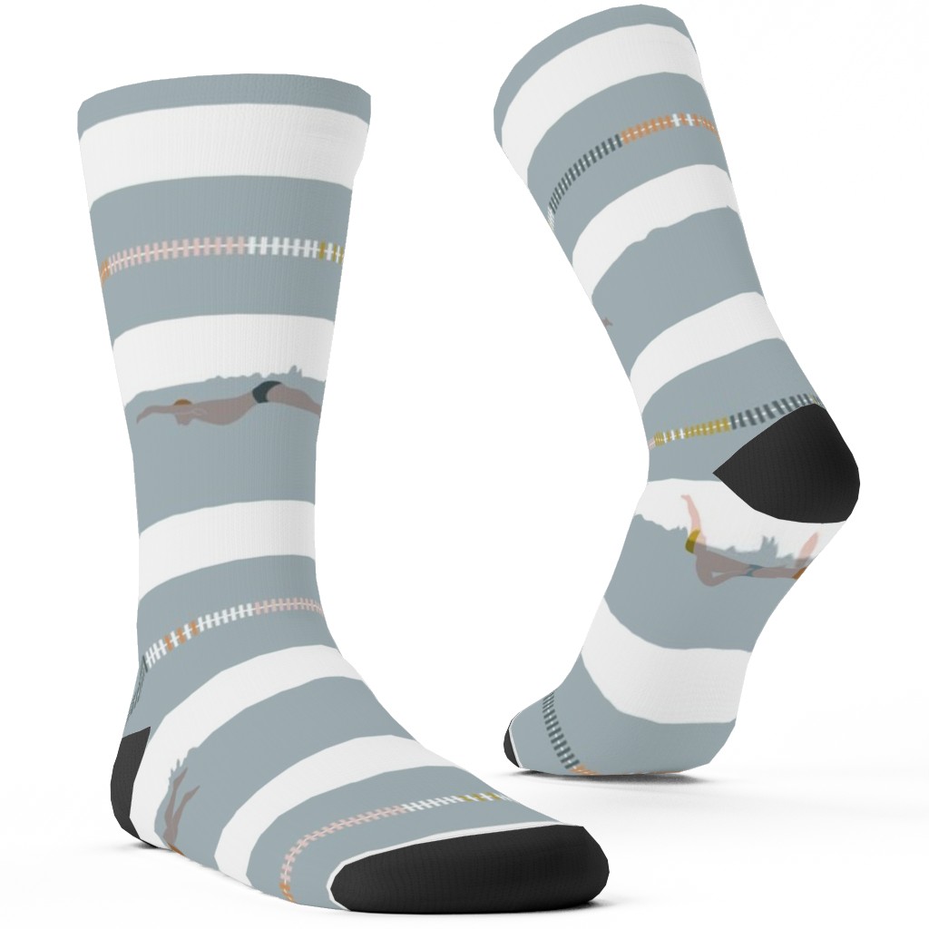 Swimming Laps Stripe - Multicolor Custom Socks, Multicolor