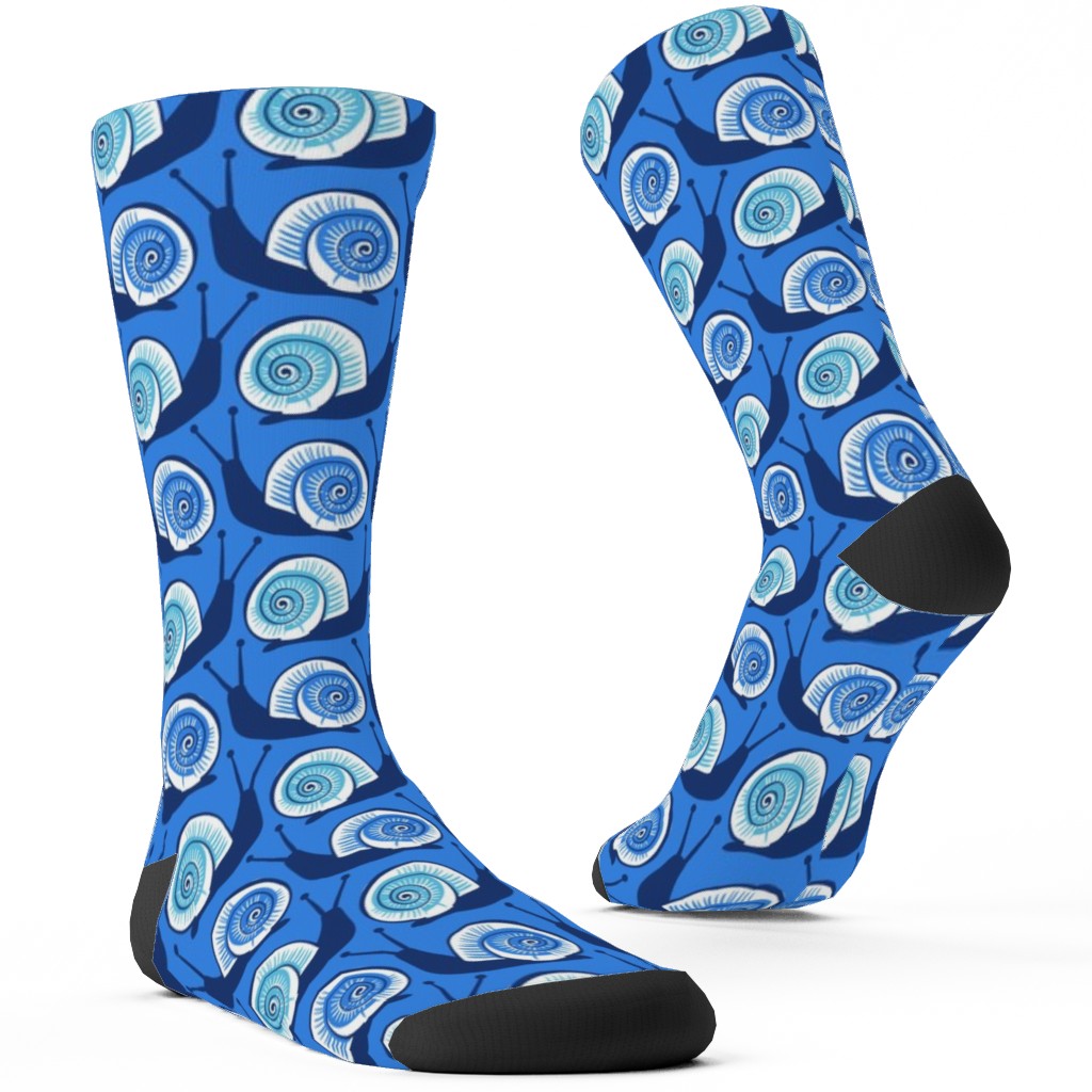 Snails Custom Socks, Blue