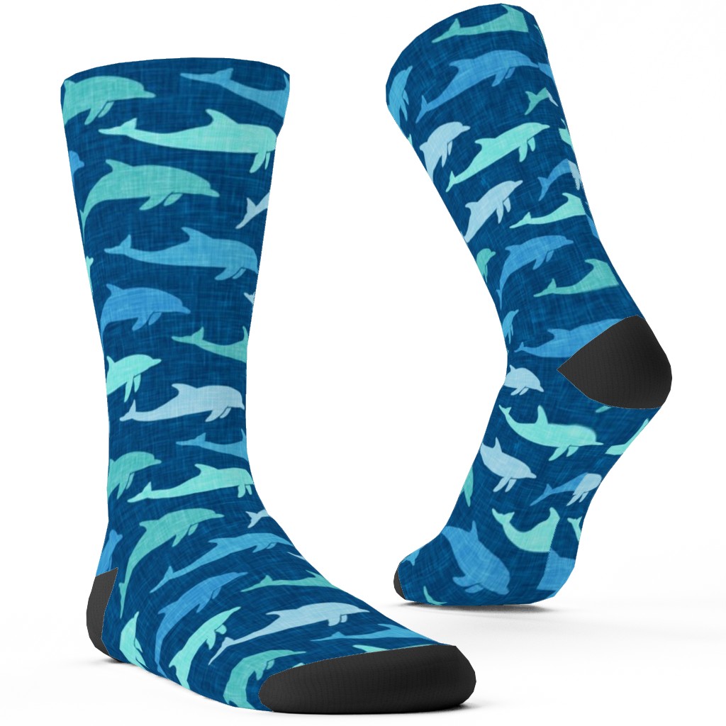 Dolphins Custom Socks, Blue, Bluebird