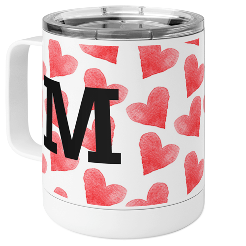 Heart Flutter Custom Text Stainless Steel Mug, 10oz, Multicolor