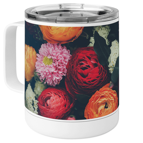 Autumn Bouquet Stainless Steel Mug, 10oz, Multicolor