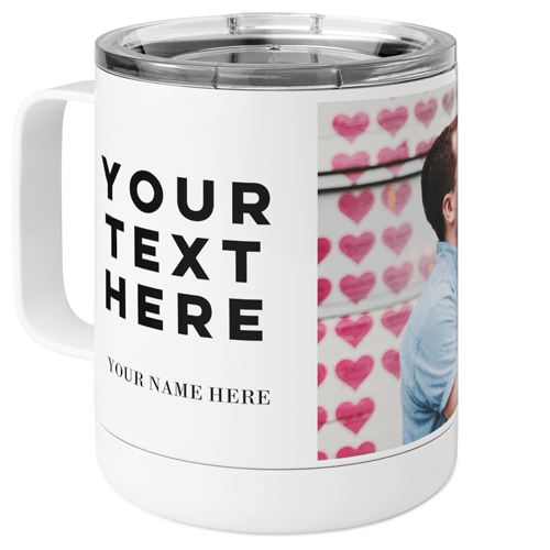Your Text Here Photo Stainless Steel Mug, 10oz, Multicolor