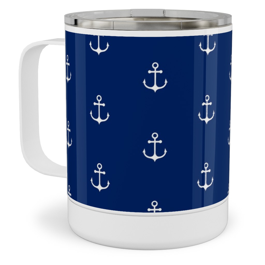 Anchor - Cobalt Blue Stainless Steel Mug, 10oz, Blue
