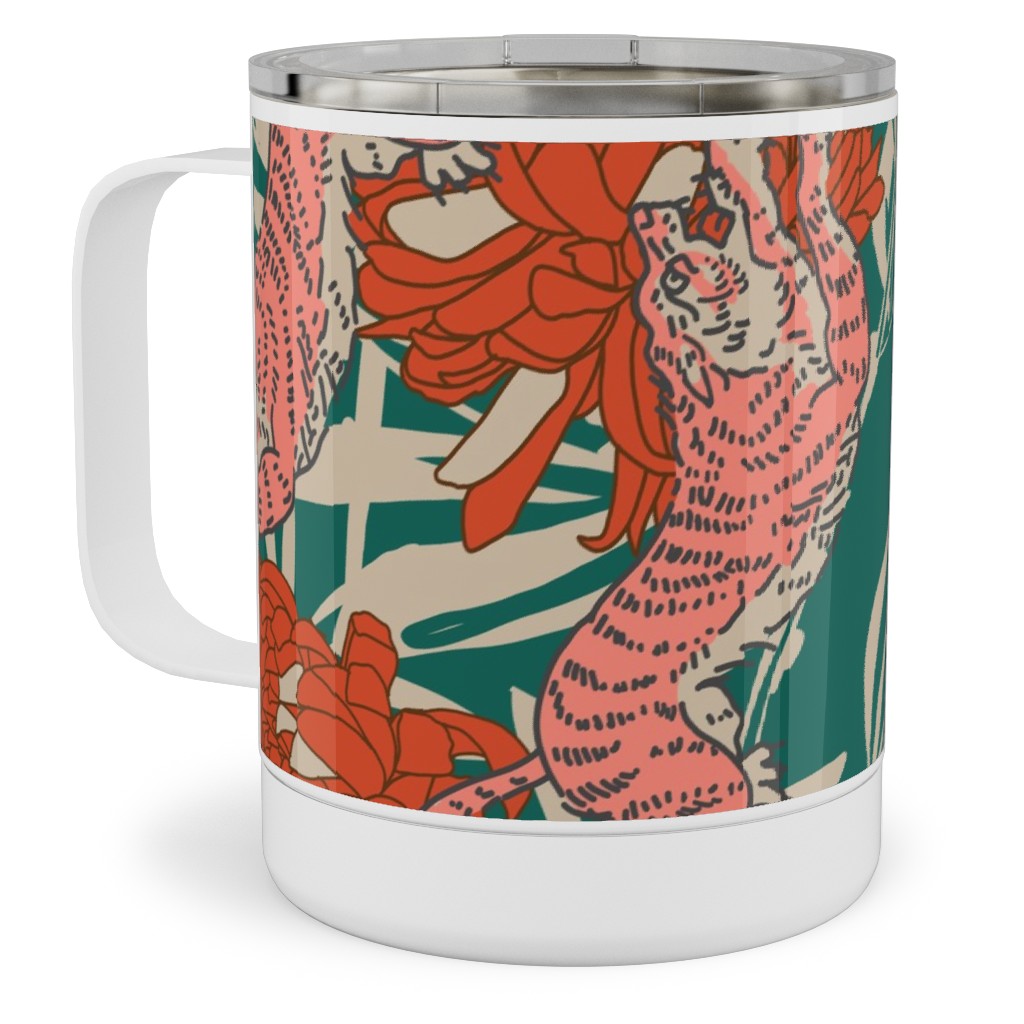 Bengal Kuma Tiger - Multi Stainless Steel Mug, 10oz, Multicolor