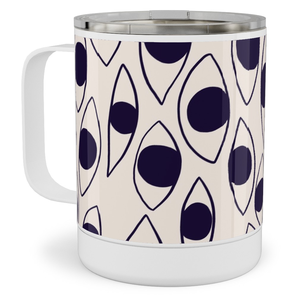Eye White - Light Stainless Steel Mug, 10oz, White, White