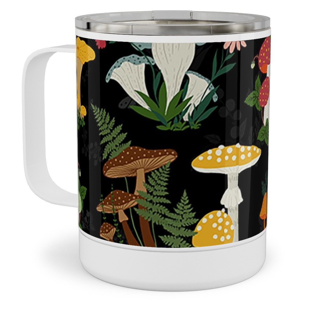 Mushroom Garden - Multi Stainless Steel Mug, 10oz, Multicolor