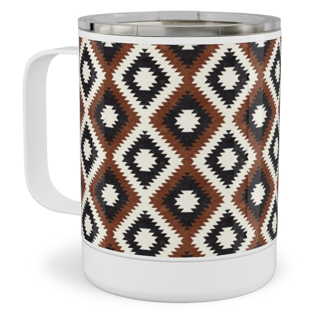 Aztec Stainless Steel Mug, 10oz, Brown