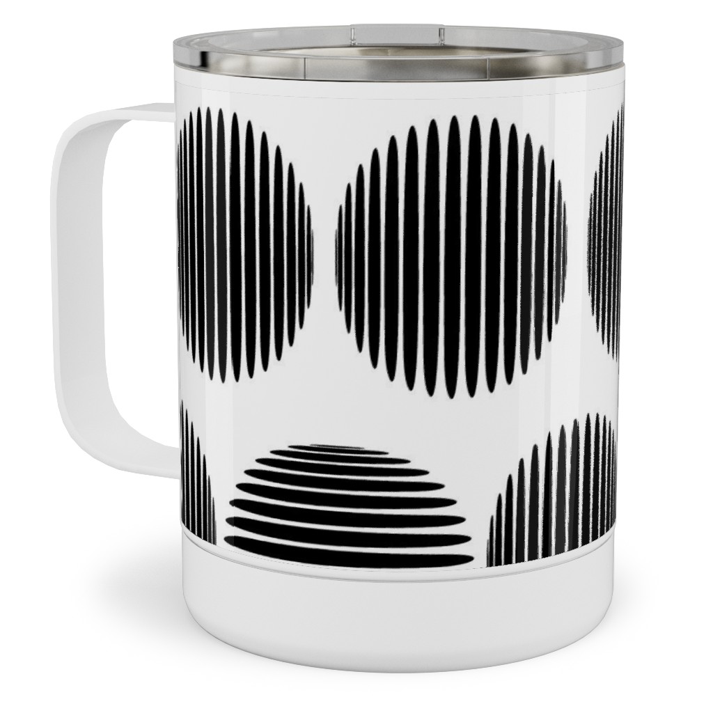 Tossed Spheres Stainless Steel Mug, 10oz, Black, Black