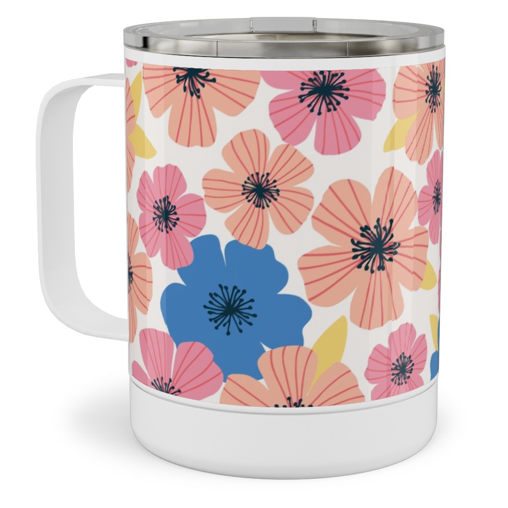 Flowerburst - Summer Mix Stainless Steel Mug, 10oz, Pink, Bright Pink