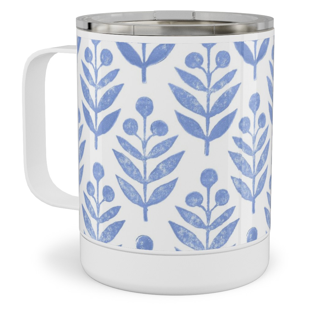 Lotti Quiet Stainless Steel Mug, 10oz, Blue