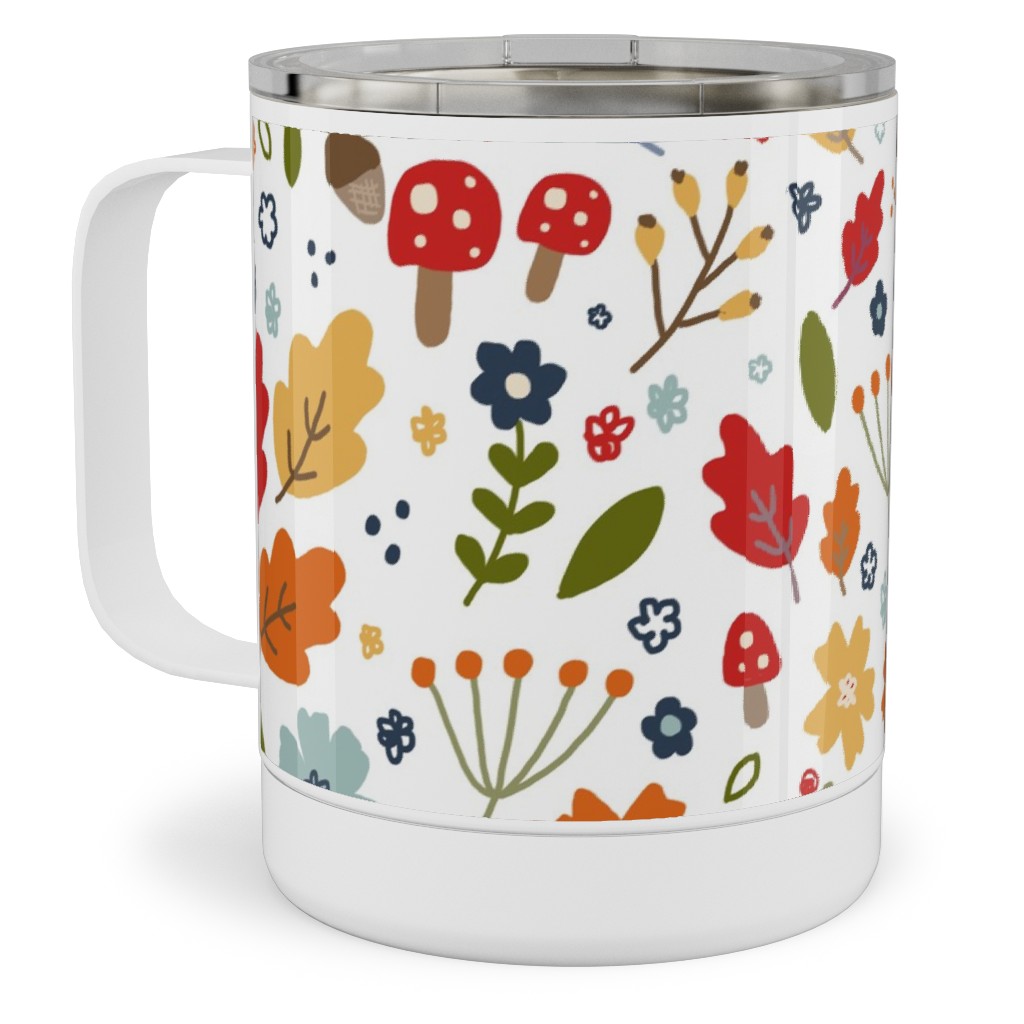 Woodland Floral - Multi Stainless Steel Mug, 10oz, Multicolor