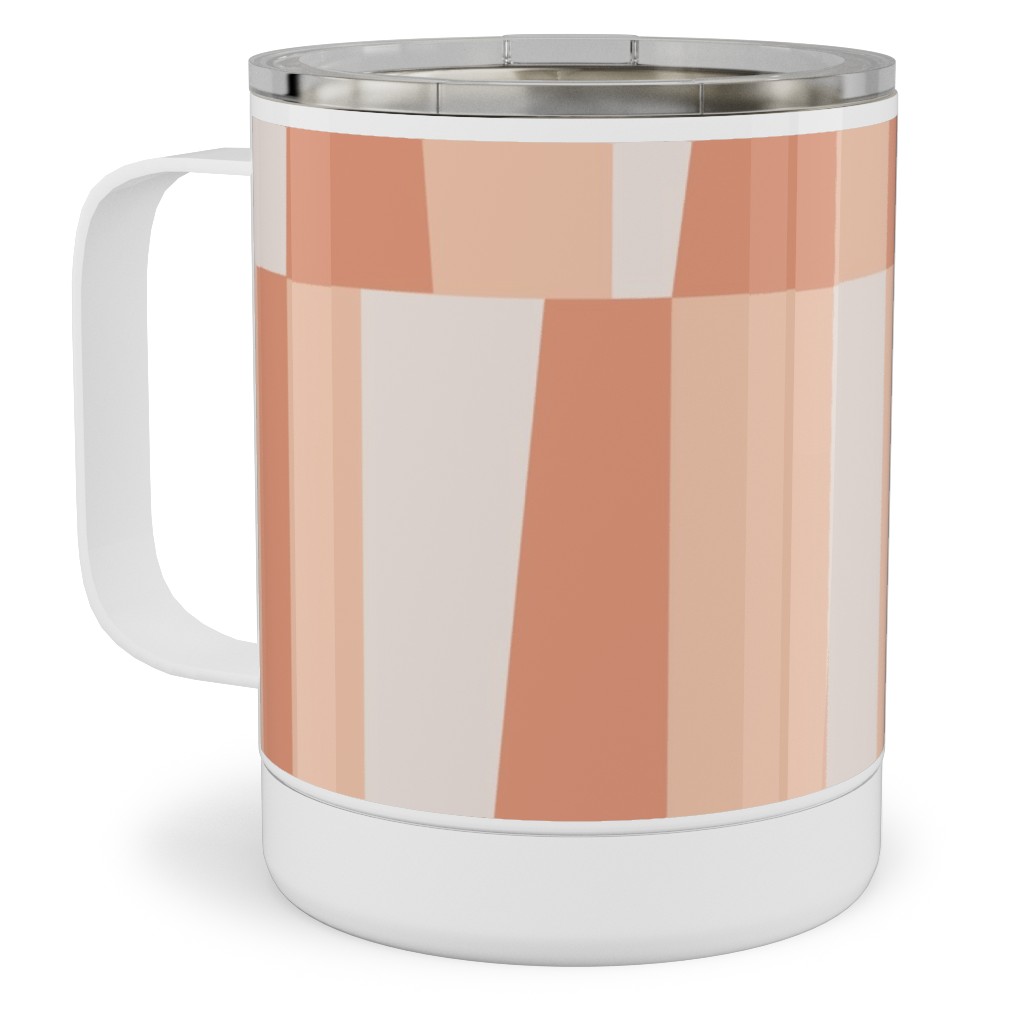 Collage Tiles - Orange Stainless Steel Mug, 10oz, Orange