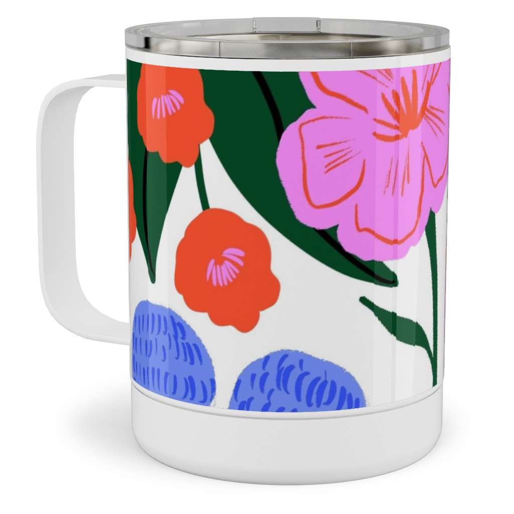 Garden Floral - Brights Stainless Steel Mug, 10oz, Multicolor