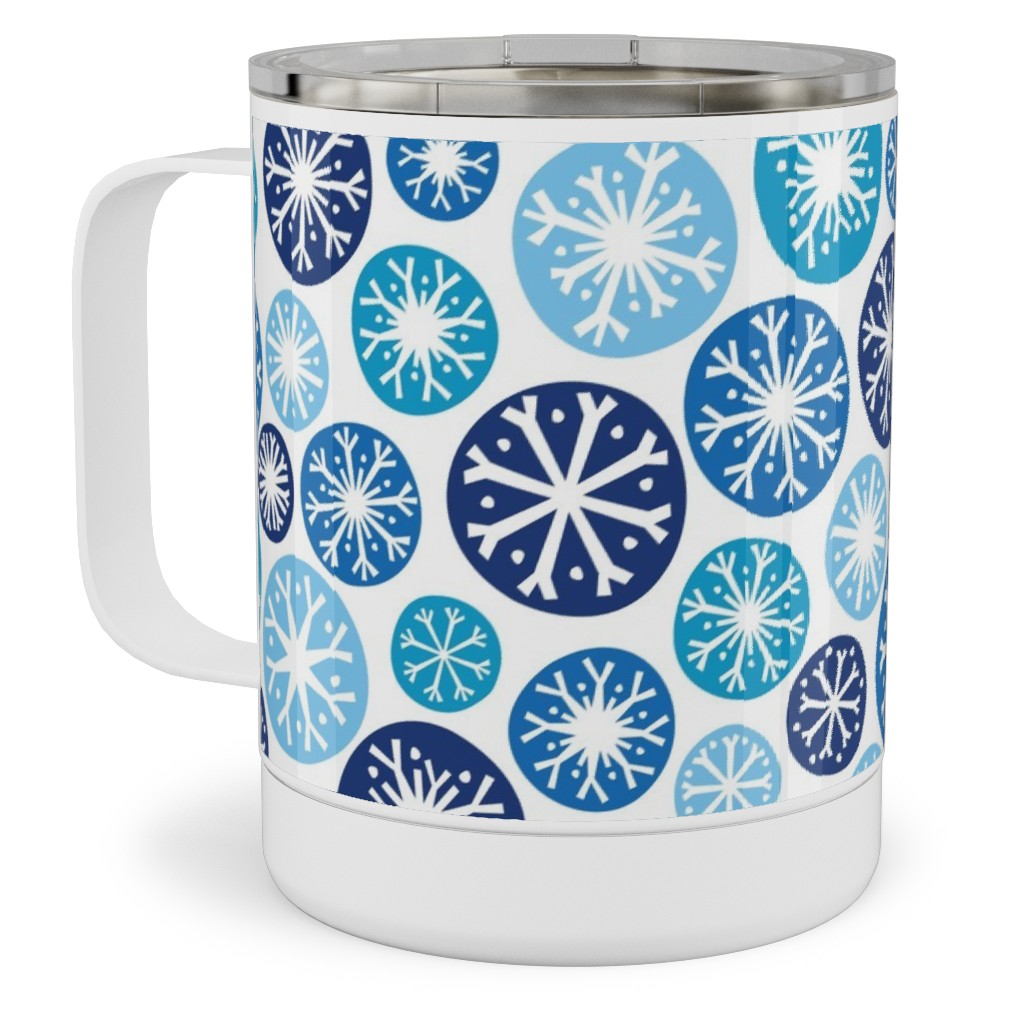 Snow Daze Stainless Steel Mug, 10oz, Blue, Bluebird