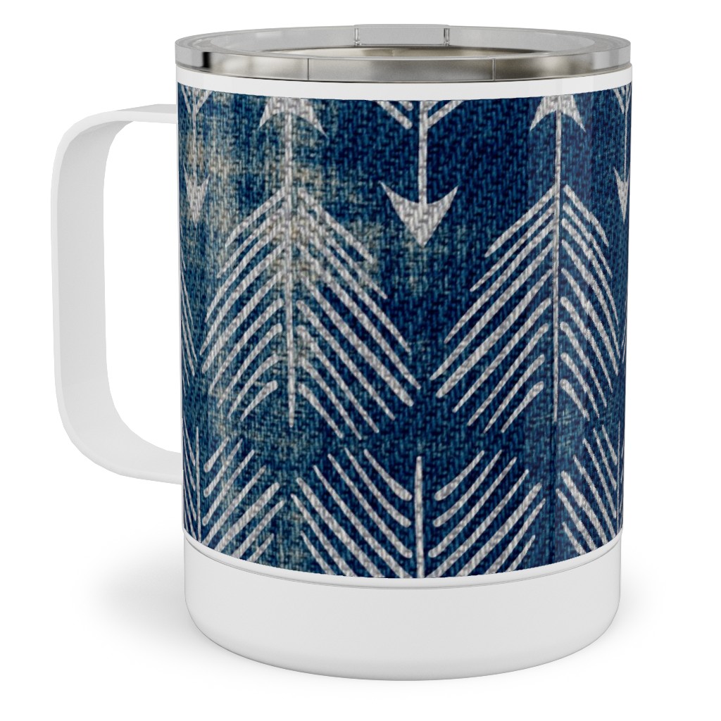 Django Arrows Stainless Steel Mug, 10oz, Blue, Navy