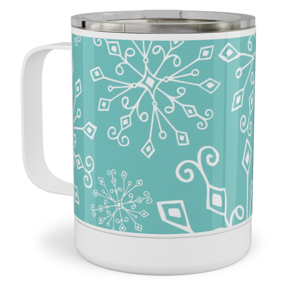 Frost Snowflakes Stainless Steel Mug, 10oz, Blue