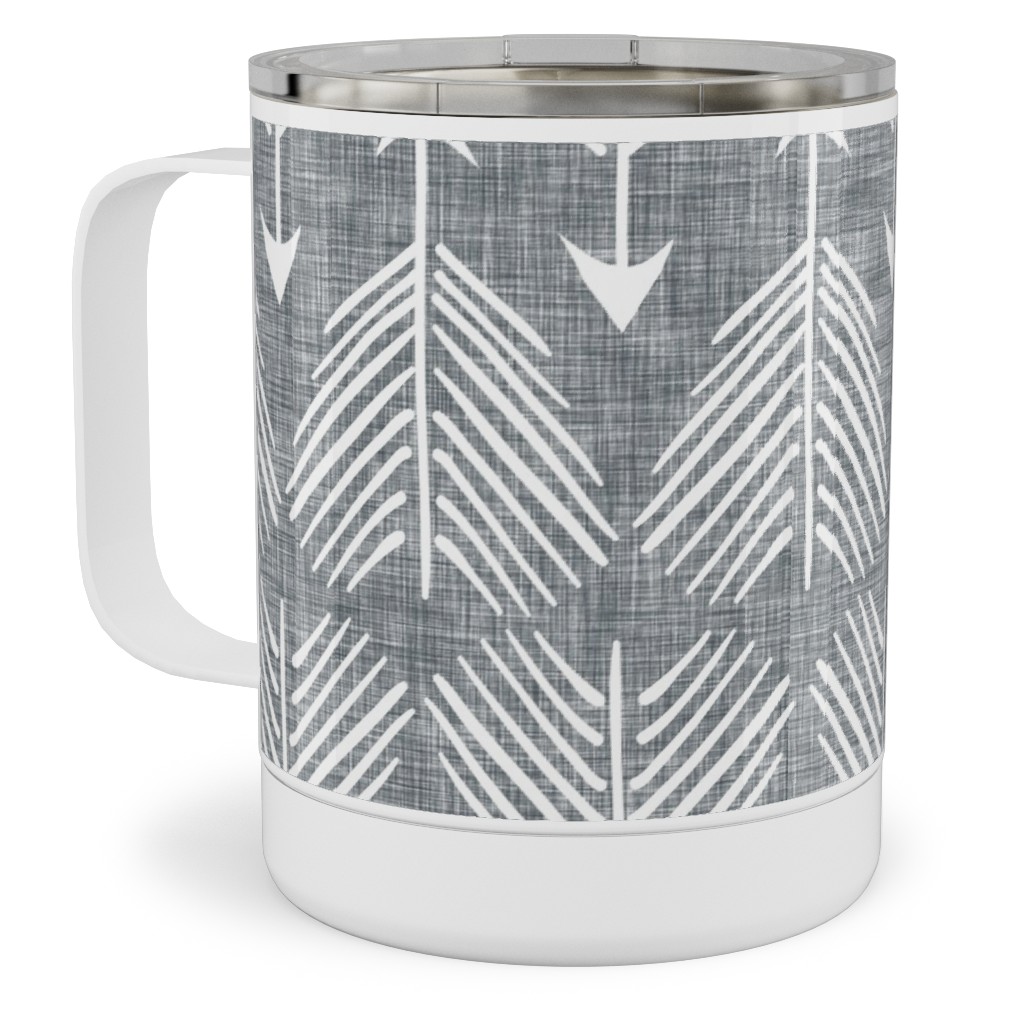 Django Arrows Stainless Steel Mug, 10oz, Gray, Silver