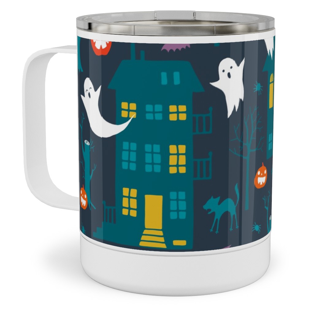 Haunted Halloween Houses - Multi Stainless Steel Mug, 10oz, Multicolor