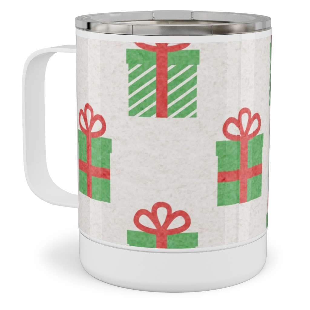 Christmas Presents Stainless Steel Mug, 10oz, Multicolor