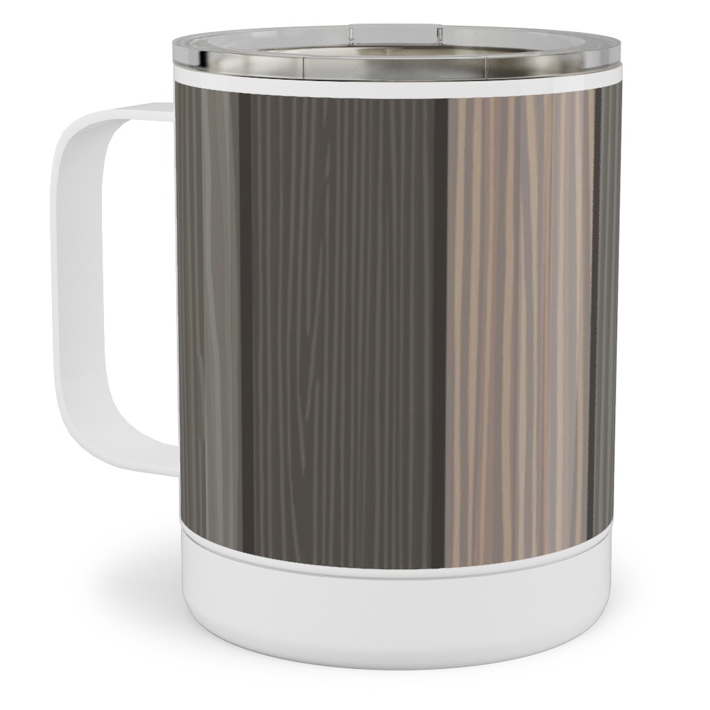 Old Wood Planks Driftwood - Brown Stainless Steel Mug, 10oz, Brown