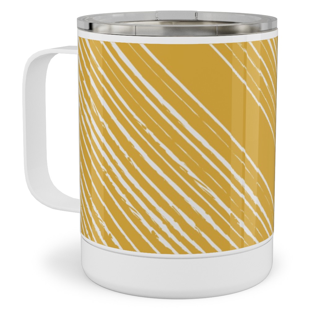 Modern Farmhouse - Mustard Stainless Steel Mug, 10oz, Yellow, Classic Yellow