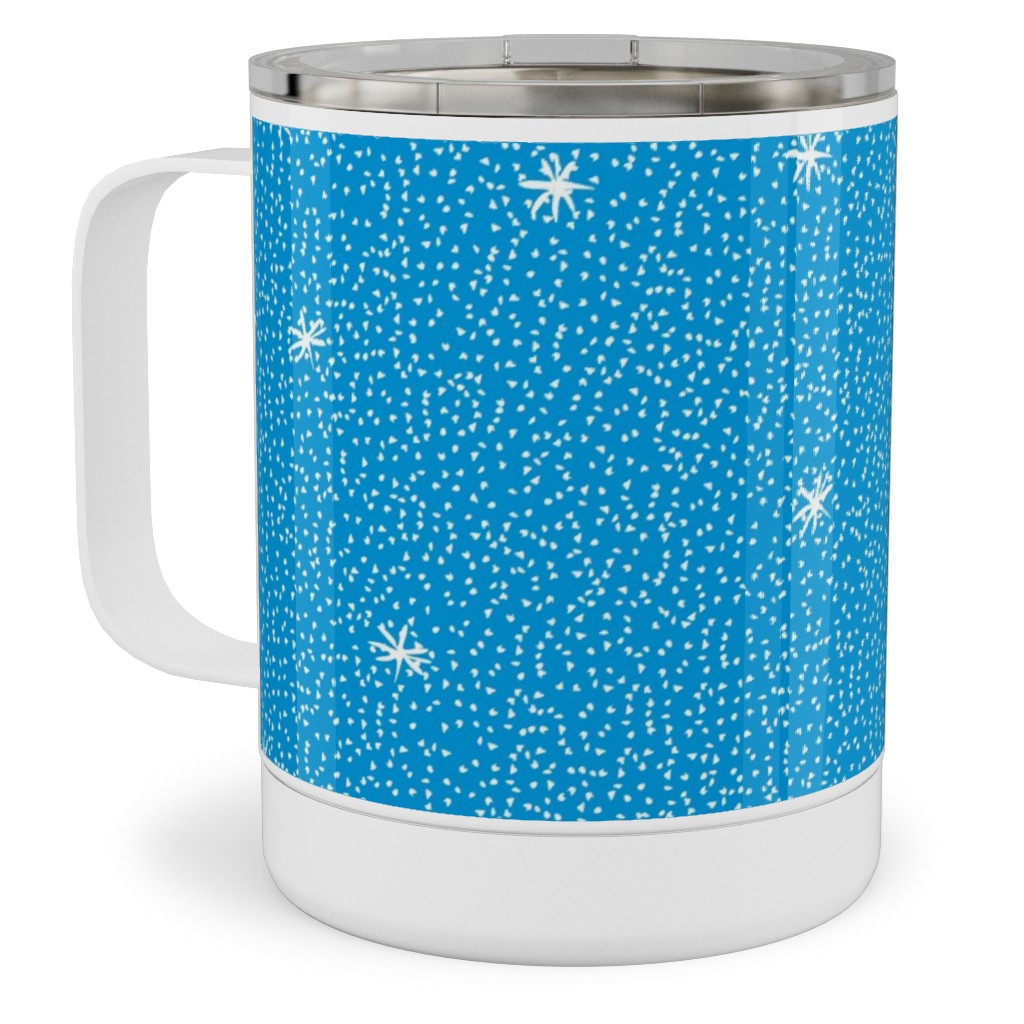 Holiday Hygge Snowflakes Stainless Steel Mug, 10oz, Blue, True Blue