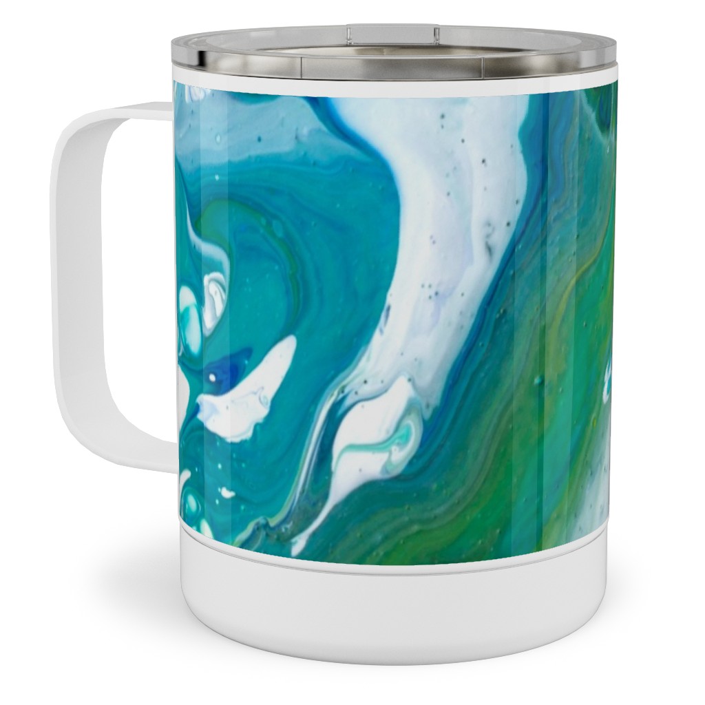 Acrylic Flow Stainless Steel Mug, 10oz, Green