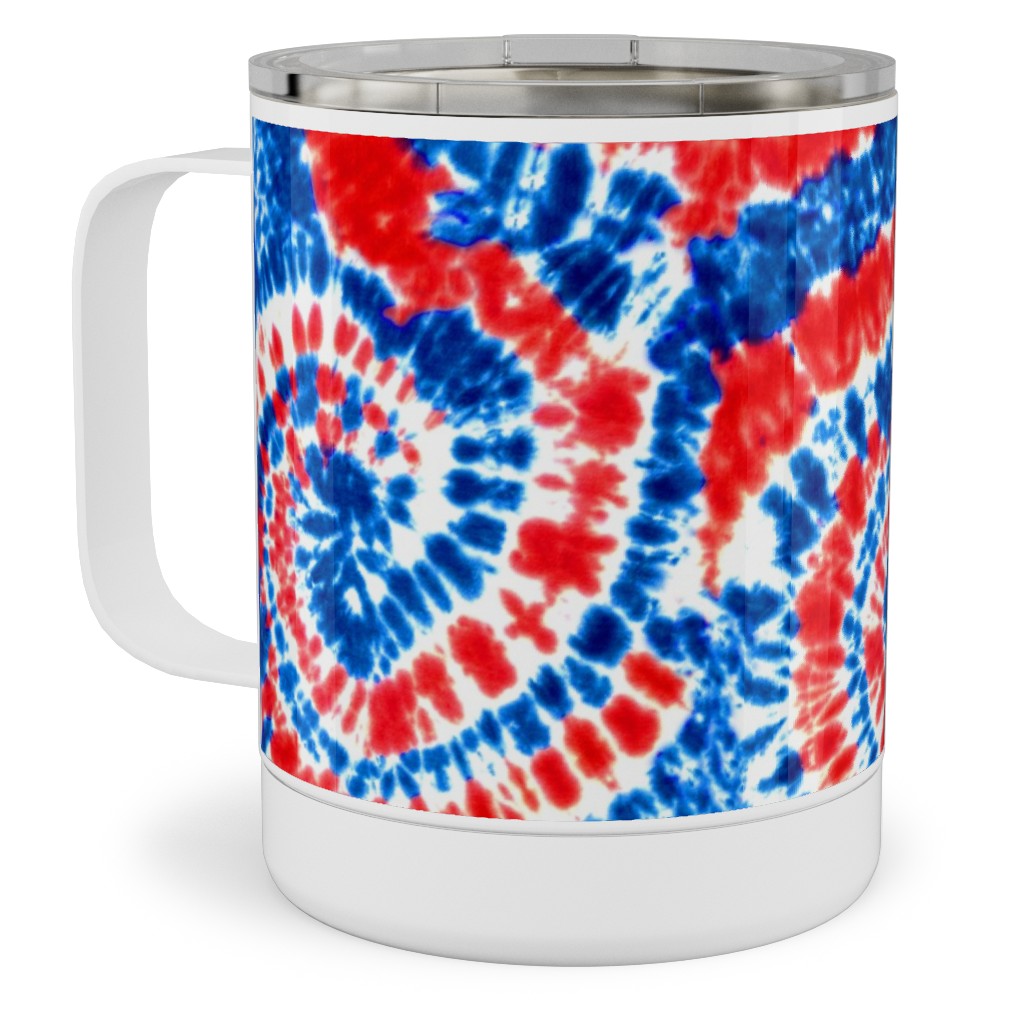 Tie Dye - Red White and Blue Stainless Steel Mug, 10oz, Multicolor
