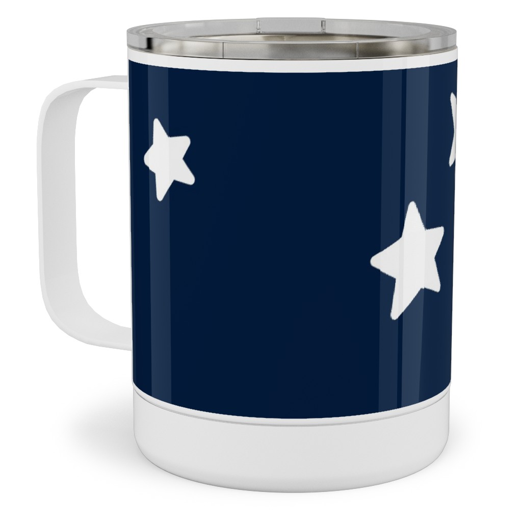 Stars Stainless Steel Mug, 10oz, Blue