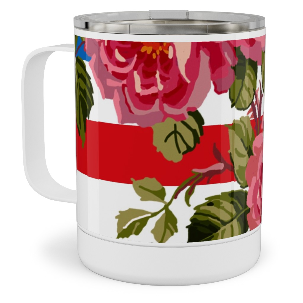 Americana Summer Roses - Multi Stainless Steel Mug, 10oz, Multicolor