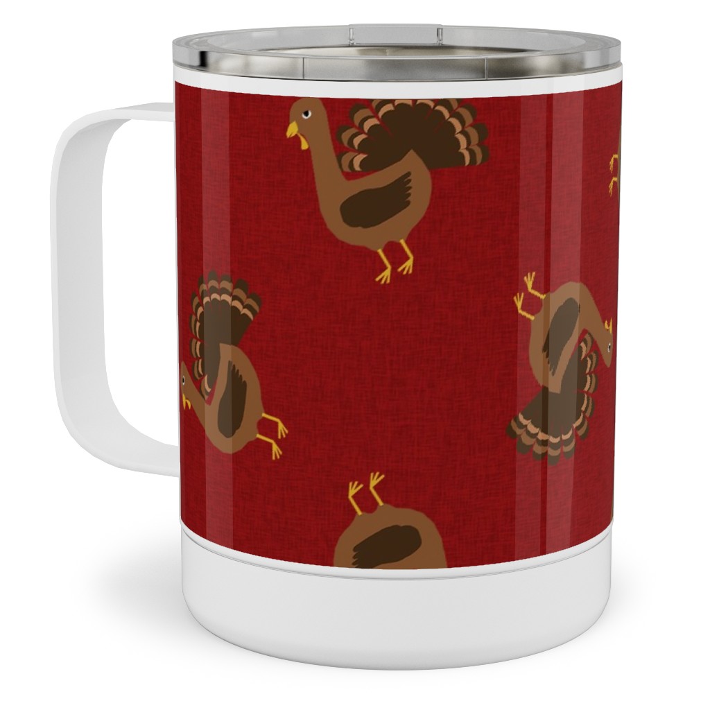Turkey Toss Stainless Steel Mug, 10oz, Red, Sap