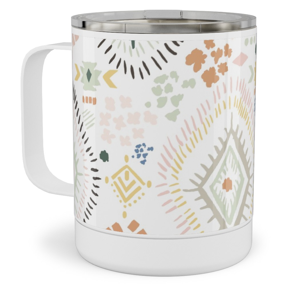 Modern Aztec - Multi Stainless Steel Mug, 10oz, Multicolor