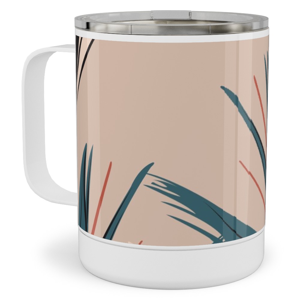Bird of Paradise Stainless Steel Mug, 10oz, Pink, Pearl