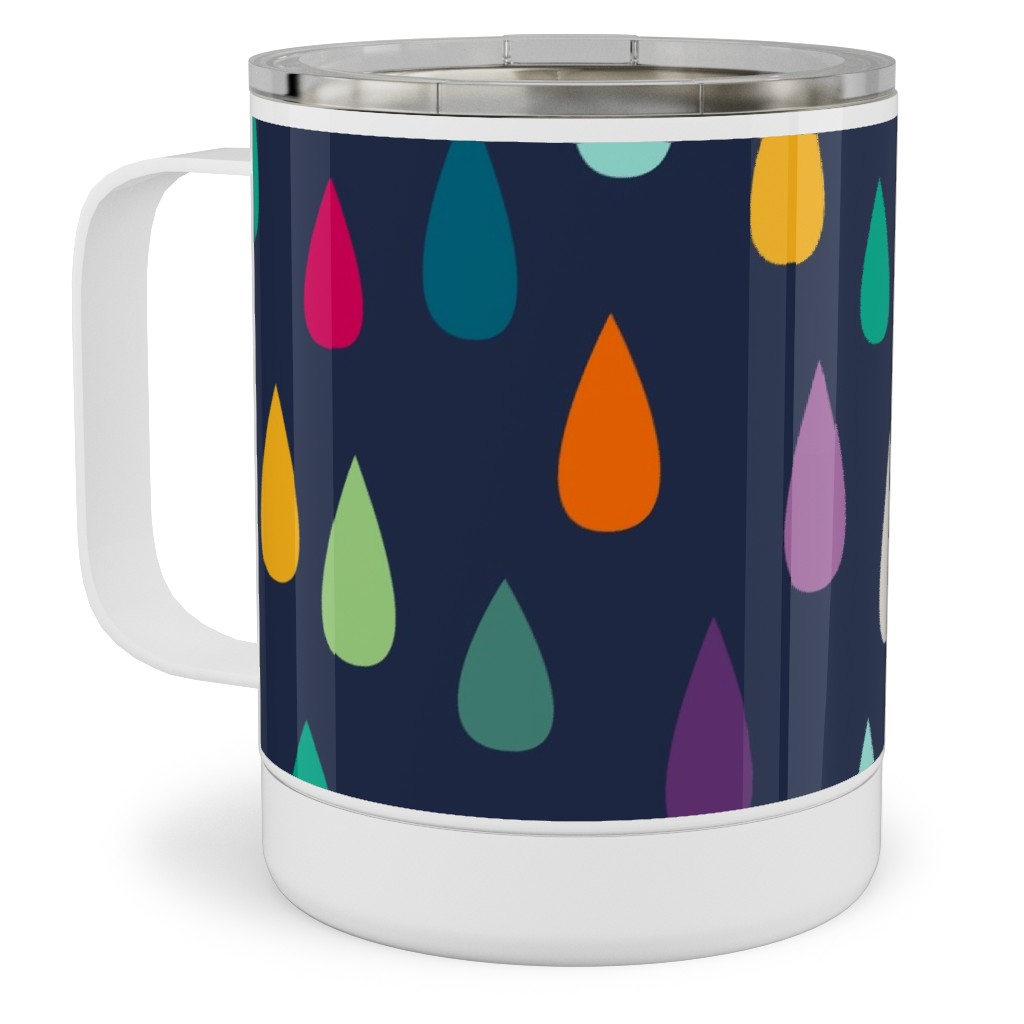 Raindrops - Multi Stainless Steel Mug, 10oz, Multicolor