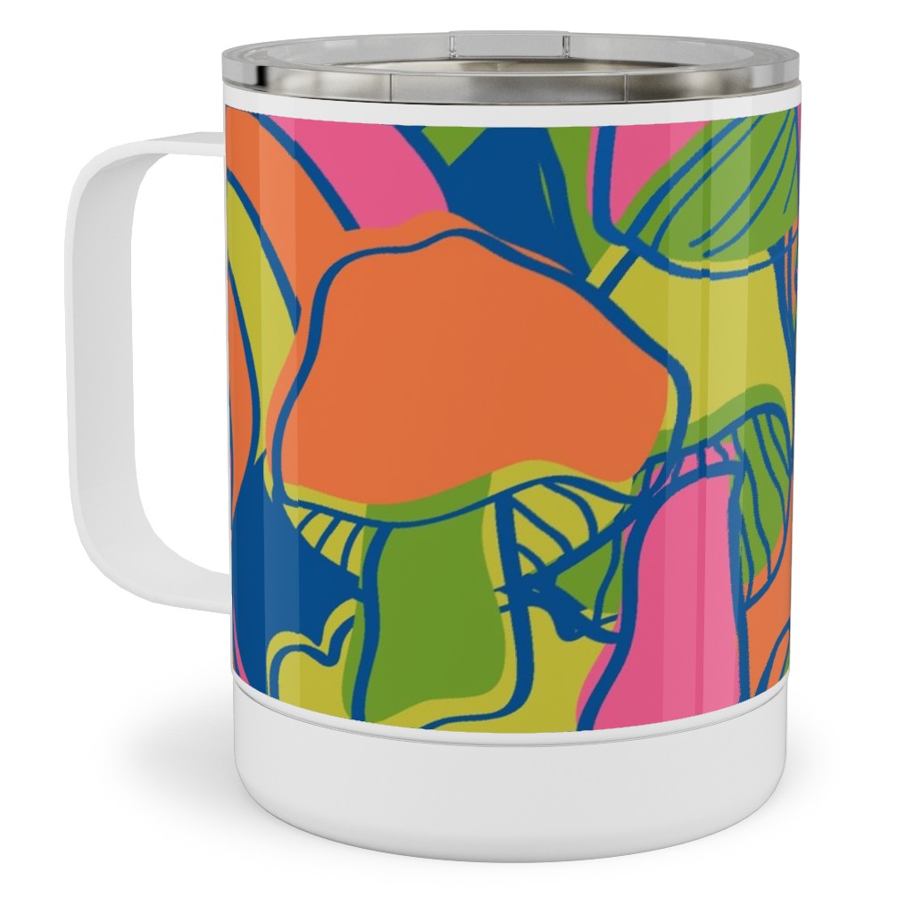 Psychedelic Daydream - Neon and Blue Stainless Steel Mug, 10oz, Multicolor