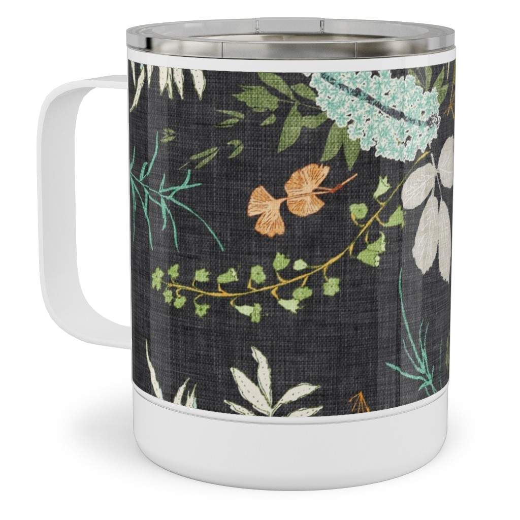 Foliage - Charcoal Stainless Steel Mug, 10oz, Multicolor
