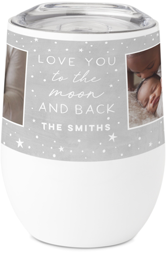 Love You Moon and Stars Stainless Steel Travel Tumbler, 12oz, Gray