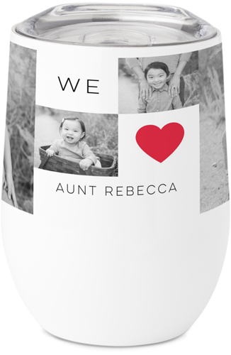 I Heart You Stainless Steel Travel Tumbler, 12oz, Red, fire engine