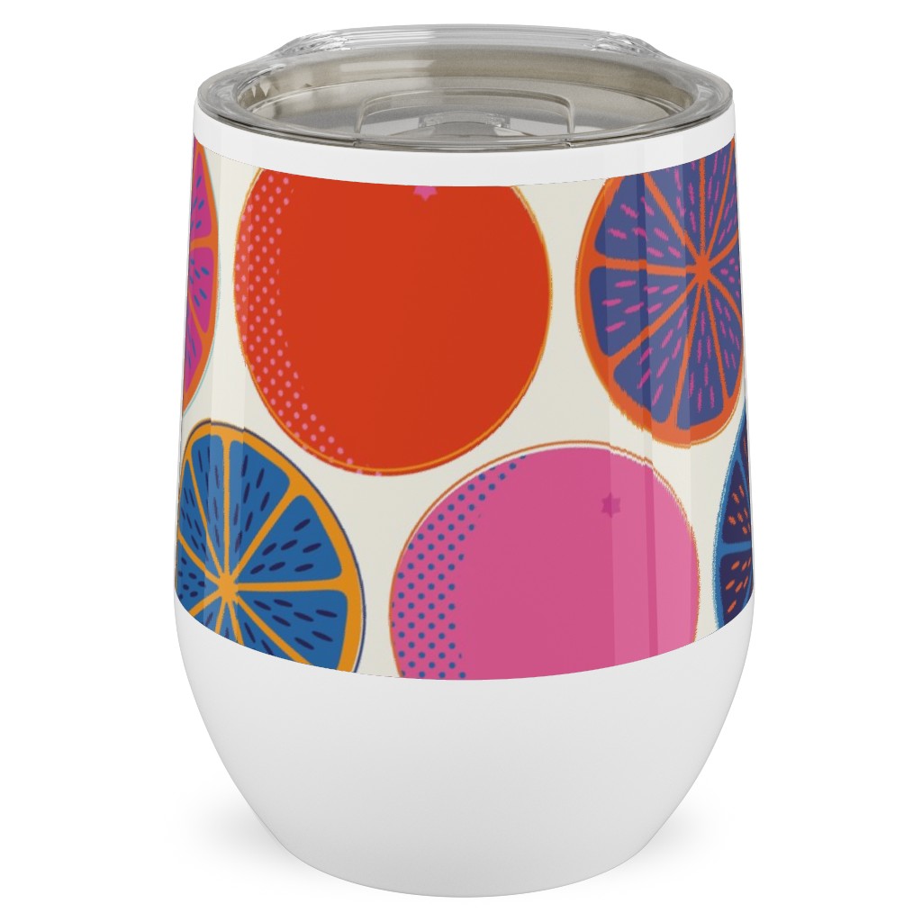 Orange Pop - Multi Stainless Steel Travel Tumbler, 12oz, Multicolor