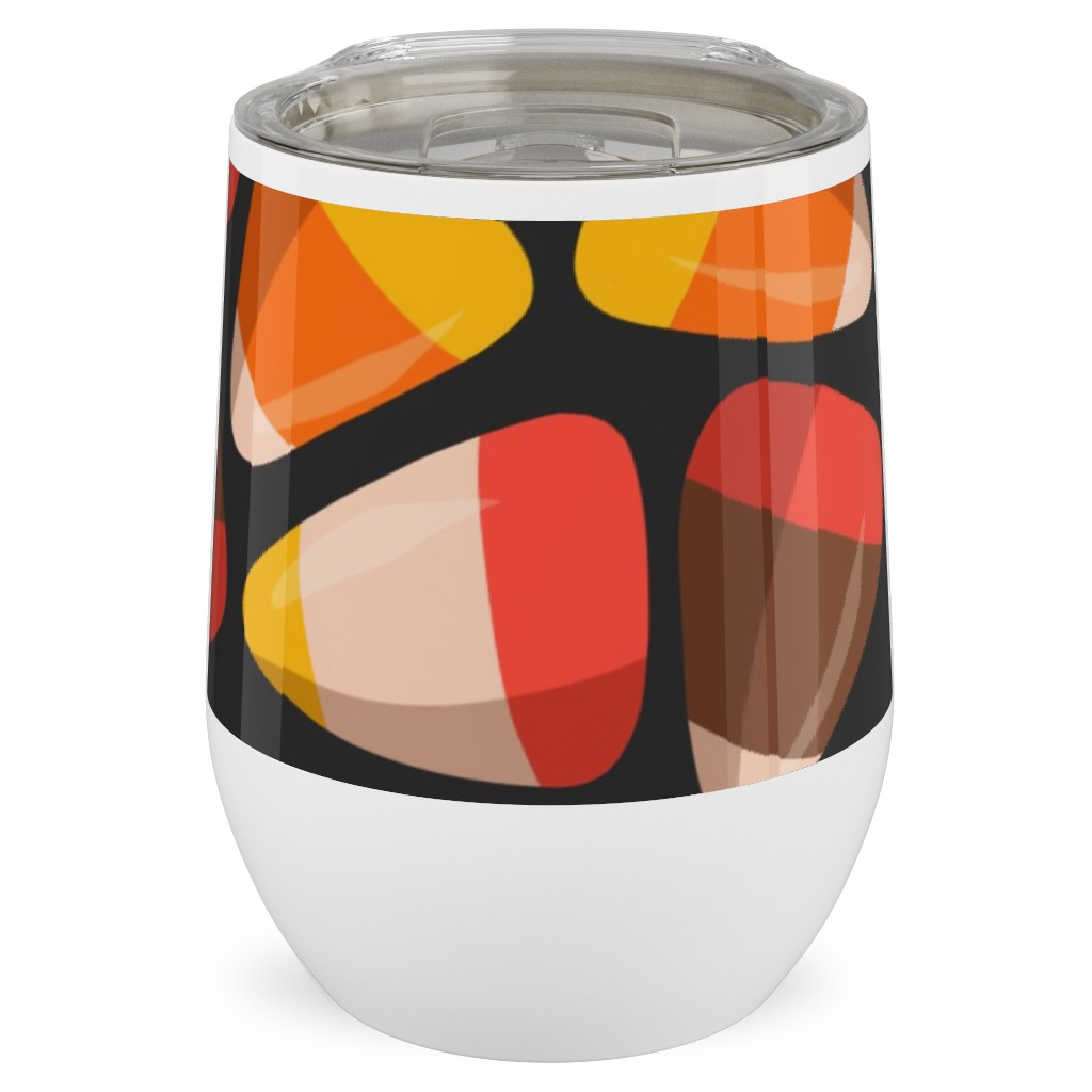 Candy Corn - Midnight Stainless Steel Travel Tumbler, 12oz, Orange